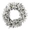 Christmas Shadow Woods Flocked Spruce 24in Wreath, Pre-Lit 30 Warm White LED Lights, 110 PE/PVC Tips, Plug in